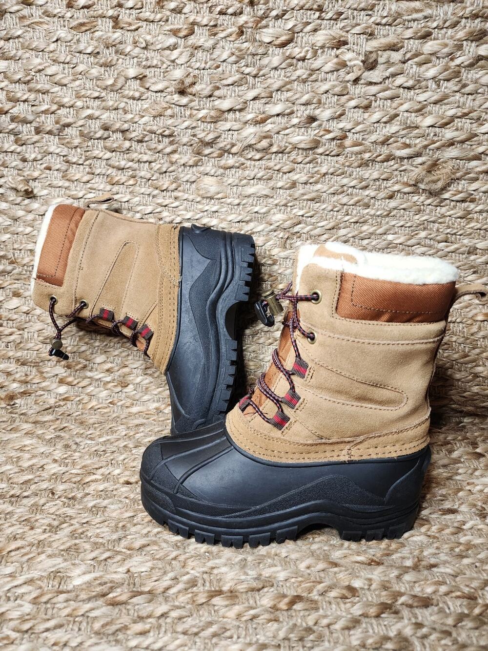 NEW! Totes Kadin Brown Black Waterproof Winter Snow Boots Size 13 M Youth